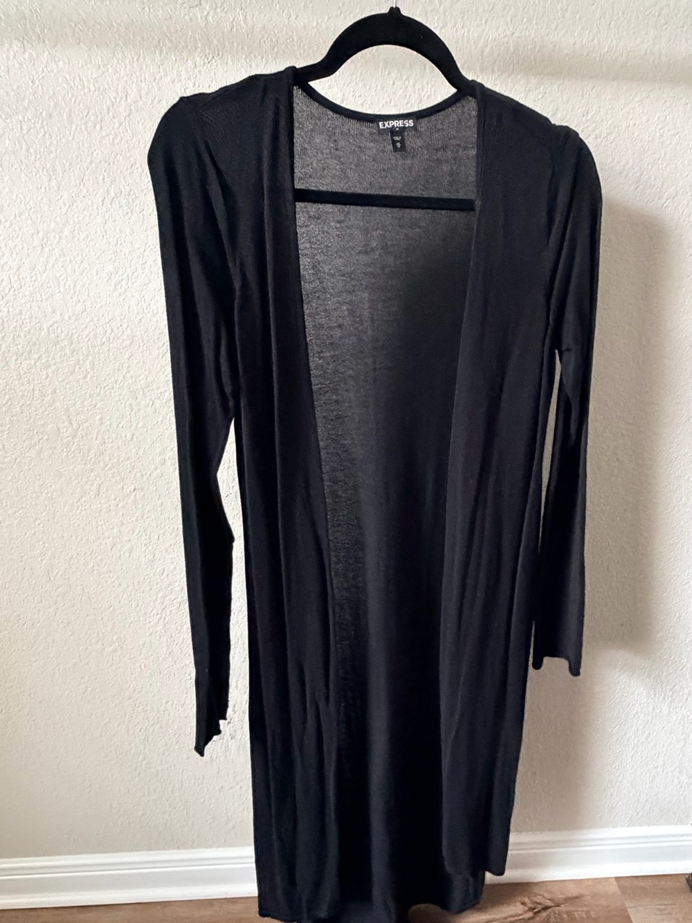Express Black Longline Open Front Cardigan